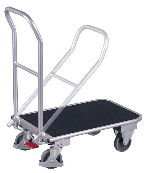VARIOfit Aluminium Klappbügelwagen mit Riefengummimatte, Ladefläche: 900 x 600 mm, ap-600.812