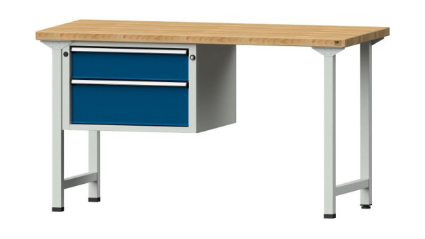 ANKE Werkbänke Kombiwerkbank, Modell 607 V, 1500 x 700 x 840 mm, RAL 7035/5010, BMP 40 mm, 415.016