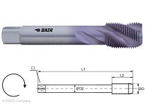 BAER HSSE-TiAlN Gewindebohrer - 40° RSP - G 1/4 x 19 - DIN 5156 Edelstahl, 130605002