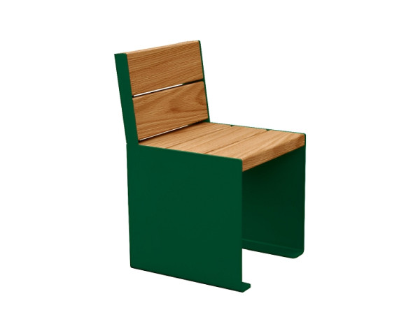 Procity Stuhl Kube. Mit Rückenlehne, Stahl & Holz, helle Eiche/RAL 6005, 306394.6005.CHEC