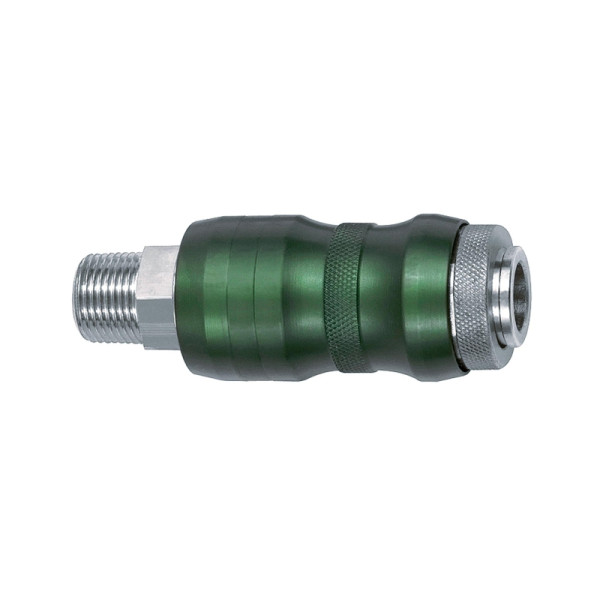 Riegler Sicherheitskupplung NW7,8, Bi-Tec, Messing vernickelt, R 3/8 AG, 2050 l/min, 134075