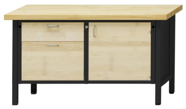 ANKE Werkbänke Kastenwerkbank, Modell 232 VH, 1500 x 700 x 900 mm, RAL 7016/Buche, BMP 50 mm, 312.047