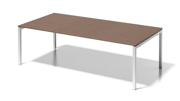 Bisley Cito Chefarbeitsplatz/Konferenztisch, 730 mm höhenfixes U-Gestell, H 19 x B 2400 x T 1200 mm, nußbaum/verkehrsweiß, DUF2412WN396