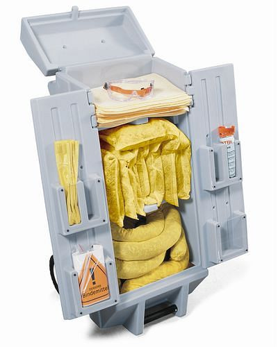 DENSORB Notfall-Set im grauen Transportwagen, Ausführung "Spezial", Aufnahmekapazität 83 Liter, 116-654