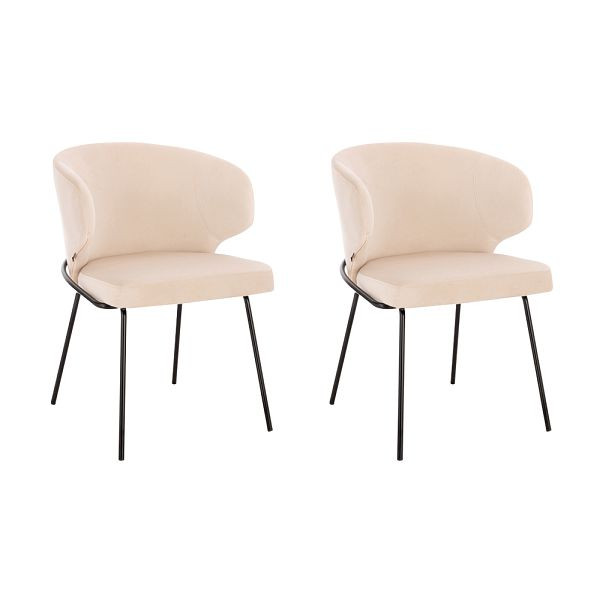 HOME DELUXE Esszimmerstuhl AMARA Samt Beige - Stückzahl: 2, 55990