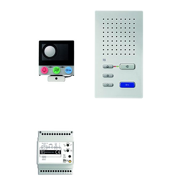 TCS Türkontrollsystem audio:pack Einbau für 1 Wohneinheit, mit Einbaulautsprecher ASI12000, 1x Freisprecher ISW3130, Steuergerät BVS20, PAIF010/003
