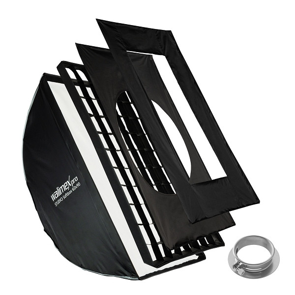 Walimex pro Studio Softbox Octagon 90cm + Softboxadapter für Profoto (Außendurchmesser: 15,2 cm), um 360° drehbar, Maske, 1023478