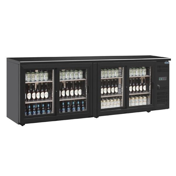 Polar 4-türiger Barkühlschrank 698 l Kapazität, schwarz, CS103