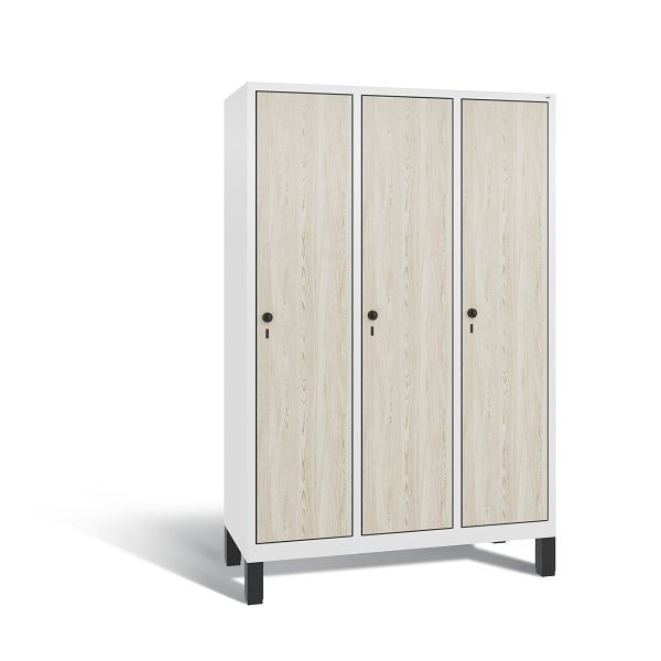 C+P Spind Evolo, 3 Abteile, H1850xB1200xT500 mm, Weiß/HPL Esche, 48010-32 S10316