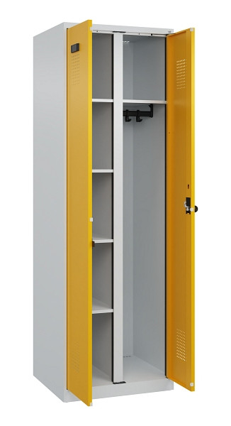 C+P Wäsche-/Garderobenspind Evolo PLUS, 2 Abteile, 1850x600x500mm, 7035/1004, Drehriegel, 049600-20 S10000