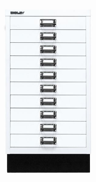 Bisley MultiDrawer, 29er Serie mit Sockel, DIN A3, 10 Schubladen, verkehrsweiß, L29A310S696