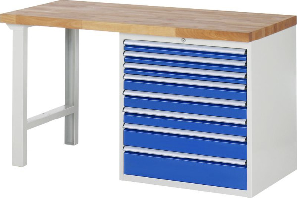 RAU Werkbank Serie 7000 - Modell 7619, B1500 x T700 x H890 mm, Systemunterbau B1500 x T650 x H850 mm, 03-7619A1-157B4M.11