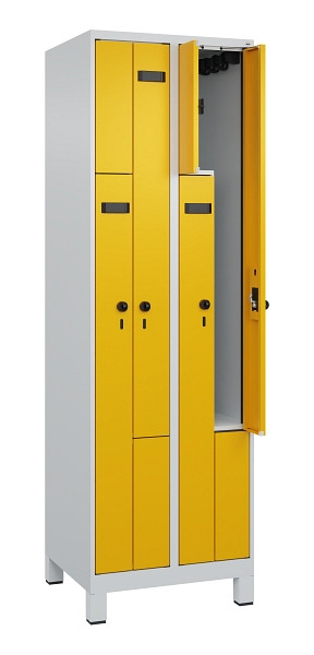 C+P Z-Spind Evolo PLUS, Füße, 4 Fächer, 1950x600x500mm, 7035/1004, Drehriegel, 049013-204 S10000