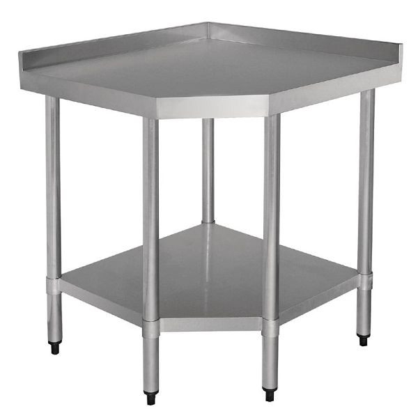 Vogue Arbeitsecktisch mit Aufkantung und Regalboden 80 x 60cm, CB907