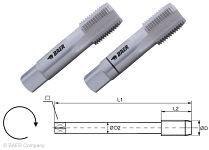 BAER HSSE Handgewindebohrer 2-teilig Satz G (BSP) 1'' x 11, 130304006