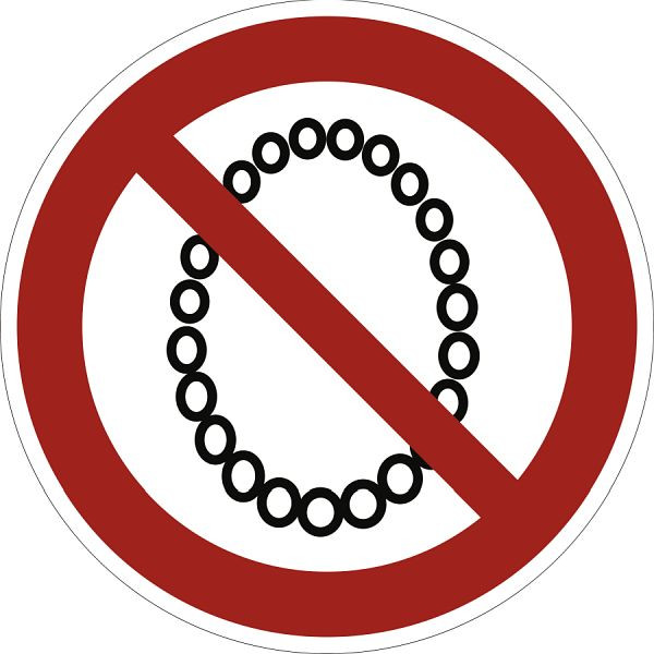 Moedel Bedienung mit Halskette verboten, Folie, Ø 100 mm, 58647