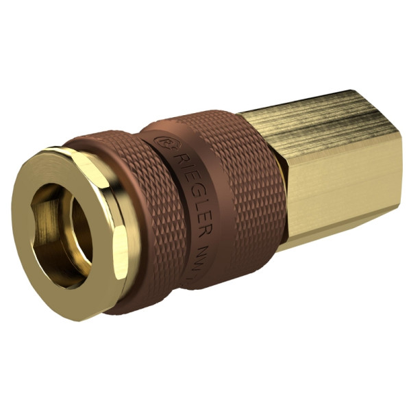 Riegler Unverwechselbare Schnellverschlusskupplung NW 7,8, G 1/4 IG braun, 137556