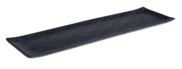 APS GN 2/4 Tablett -DARK WAVE-, 53 x 16,2 cm, Höhe: 2 cm, Melamin, innen: Dekor, außen: schwarz, 84903