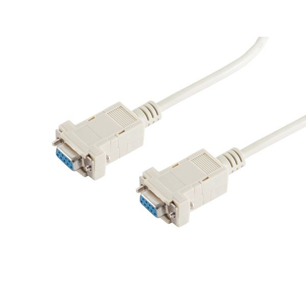 S-Conn Null-Modem-Kabel 2 x 9-pol Sub- D-Kupplung, mit Schnapphauben, 3,0m, 78069-3