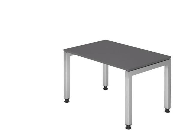 Hammerbacher Schreibtisch U-Fuß eckig 120x80cm Graphit, Rechteckform, schwebende Platte, VJS12/G/S