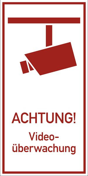 Moedel ACHTUNG! Videoüberwachung, Aluminium, 200x400 mm, 60409