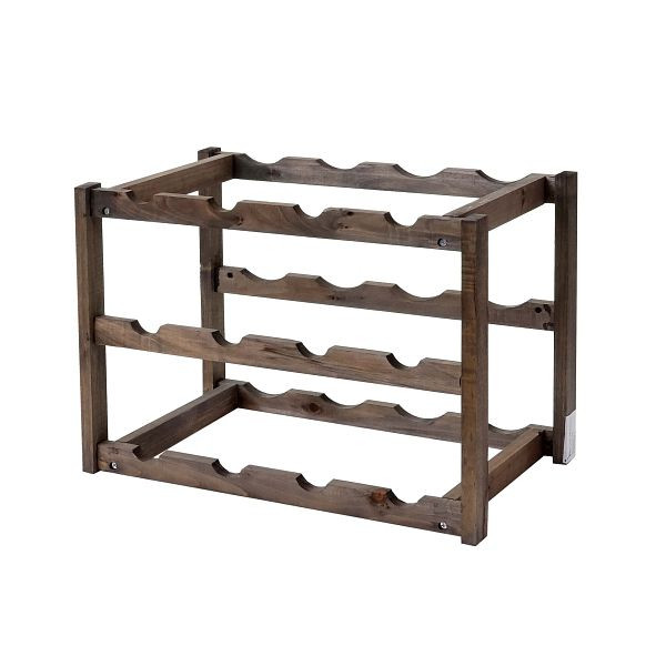 Mendler Weinregal HWC-B58, Flaschenregal Weinständer Weinhalter, Tanne 3 Böden, 3 Stück, 60578+60578+60578