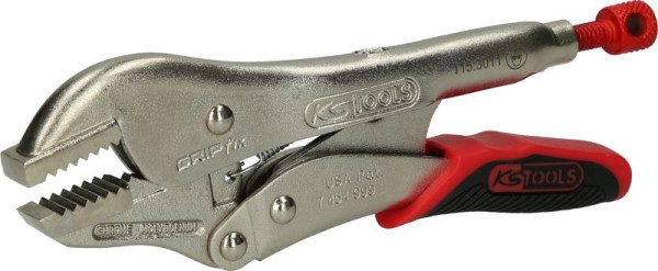 KS Tools Gripzange mit Easy-Release, gerade Backen, 40mm, Länge 175mm, 115.3011