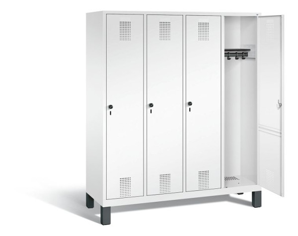 C+P Garderobenschrank Evolo, H1850xB1590xT500mm, Farbe: Verkehrsweiß, 48010-42 S10201
