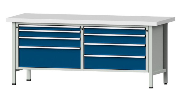 ANKE Werkbänke Kastenwerkbank, Modell 144 VX, 2000 x 800 x 850 mm, RAL 7035/5010, KSP 50 mm, 330.166
