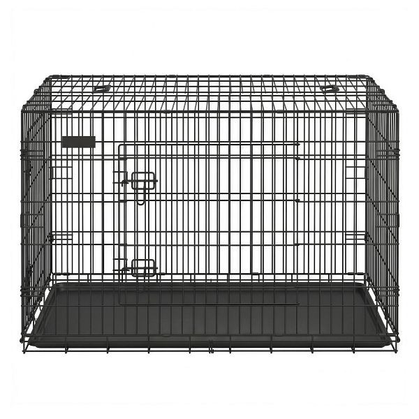 Feandrea Hundebox, faltbar, 122 cm lang, 2 Türen, XXL, schwarz, PPD48H