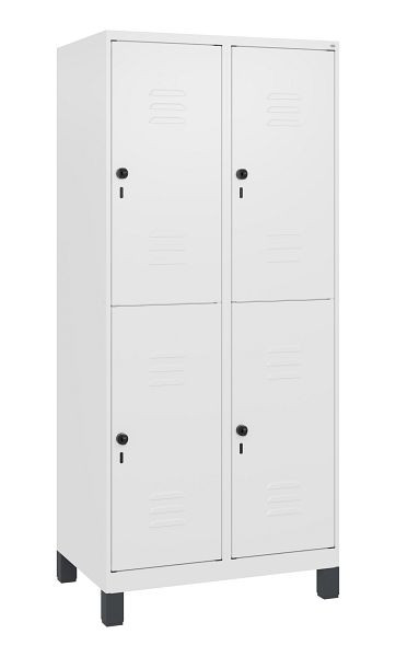 C+P Doppelstöckiger Spind Classic PLUS, Füße, 2 Abteile, 1800x800x500mm, 9016/9016, Drehriegel, 0803107-22 S10014