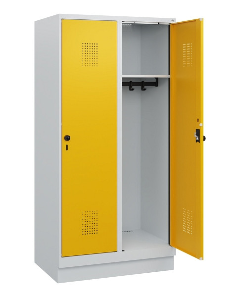 C+P Spind Evolo PLUS, Sockel, 2 Abteile, 1630x800x500mm, 7035/1004, Drehriegel, 0490205-22 S10000