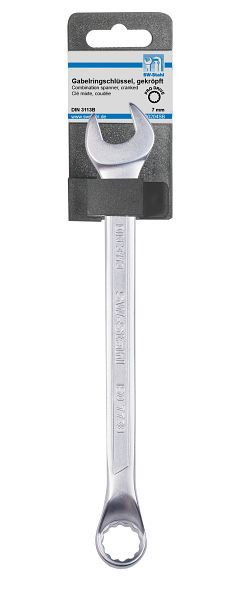 SW-Stahl Gabelringschlüssel, 6 mm, gekröpft, auf Kunststoff-Hänger, 00203SB