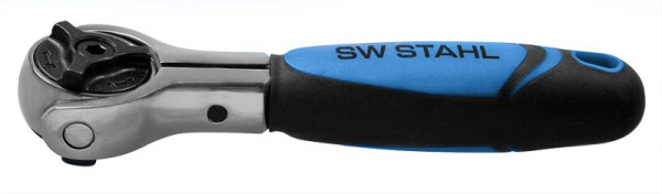 SW-Stahl Umschaltknarre, 1/4", Drehkopf, Chrom-Vanadium-Stahl, mit 270° stufenlos drehbarem Ratschenkopf, 05715L