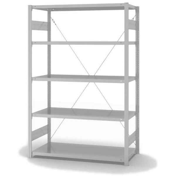 hofe Grundregal, zerlegt, 5 Böden 2000 x 600 x 1300 mm, lichtgrau ähnlich RAL 7035 ableitfähig kunststoffbeschichtet, HKG20613ESD