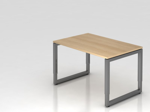 Hammerbacher Schreibtisch O-Fuß eckig 120x80cm Eiche/Graphit, Rechteckform mit schwebender Tischplatte, VRS12/E/G