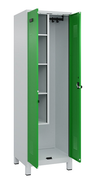 C+P Putzmittel-Spind Evolo PLUS, mit Füßen, 2 Abteile, 1950x600x500mm, 7035/603, Drehriegel, 049110-00 S10011