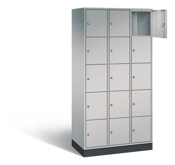 C+P Schließfachschrank Intro, H1950xB920xT490mm, Farbe: Weißaluminium, 8570-301 S10059
