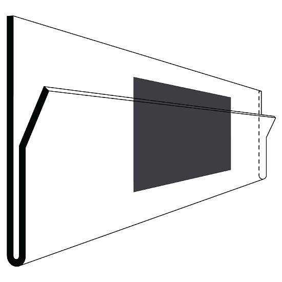 KROG Etikettenhalter magnetisch mit verkürzter und nach vorne gebogener Vorderseite 210 x 35 mm, SBB210-35