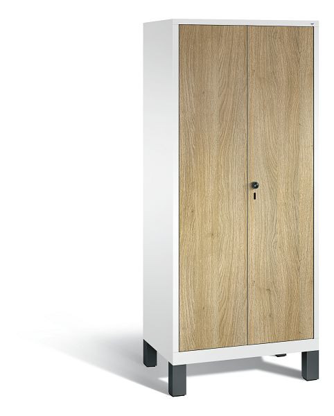 C+P Putzmittel-Spind Evolo, 2 Abteile, H1850xB810xT500 mm, Weiß/MDF Eiche, 48110-02 S10181