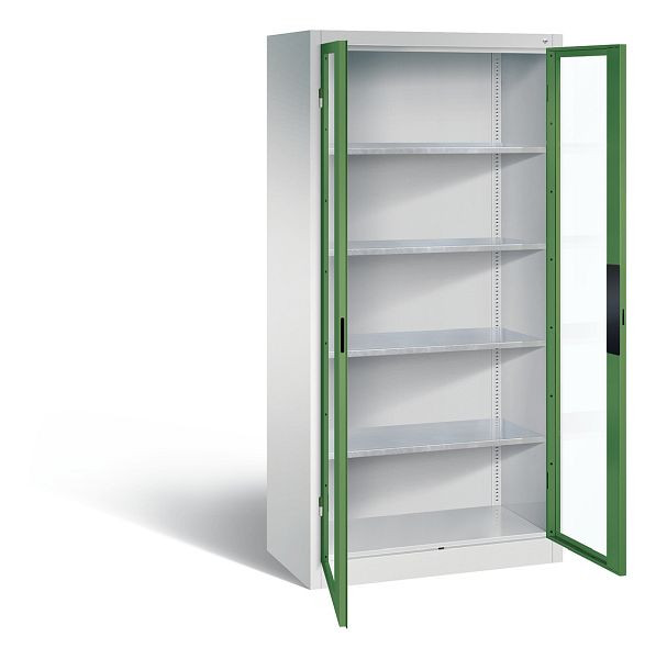 C+P Werkzeugschrank Acurado, H1950xB930xT500mm, Farbe: Lichtgrau / Resedagrün, Muldengriff, 8921-0552 S10017