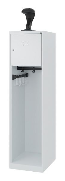 C+P Feuerwehrspind Evolo, Modell YOUNGSTER, 1 Abteil, H1530xB400xT500 mm, Lichtgrau, Helmhalter, 0490015-12 S10003