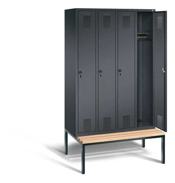 C+P Garderobenschrank Evolo, H2090xB1190xT815mm, Farbe: Schwarzgrau, 48050-40 S10169