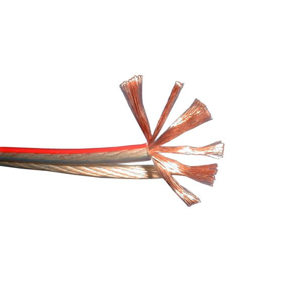 bda connectivity Lautsprecherkabel - hochflexibel - LSP 2 x 6,00mm² transparent/rot - OF-Kupfer - 50m Spule, 10549810