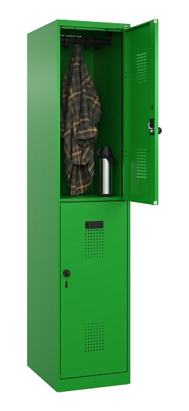 C+P Doppelstöckiger Spind Evolo PLUS, 2 Fächer, 1850x400x500mm, 6037/6037, Drehriegel, 049300-12 S10026