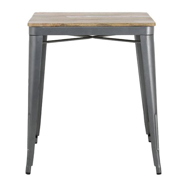 Bolero Bistro Esstisch Geschlitzte Mango Holzplatte Gewehrmetall Rahmen 650mm, HZ813