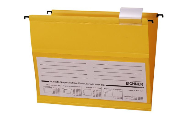 Eichner Hängemappe Platin Line aus PVC, Gelb, VE: 10 Stück, 9039-10014