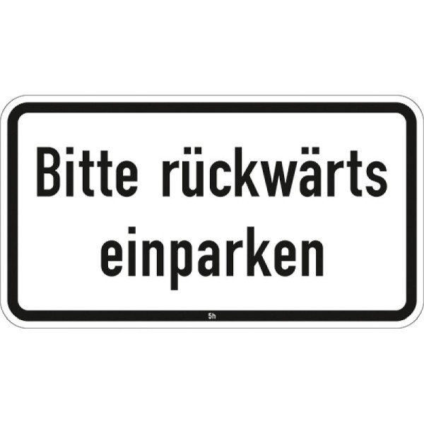 Stein HGS Bitte rückwärts einparken - 2832, 231x420mm /RA1/Flachform 2mm, 2832-111