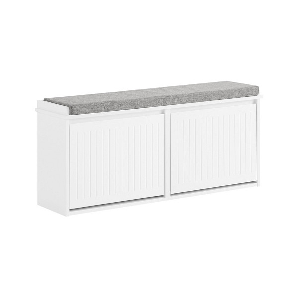 SoBuy Schuhbank mit 2 Türen 100x26x46 cm, Funktional, FSR98-XL-W
