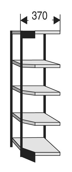 Kerkmann Büro-Regal Progress 2000, T 300 x H 1900 mm, silber/lichtgrau, 50290814